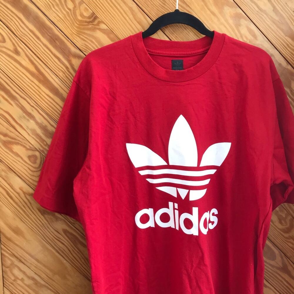 Adidas Logo Graphic T Shirt Red
